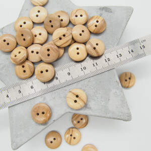 OLIVE WOOD BUTTON NATURE 15 mm