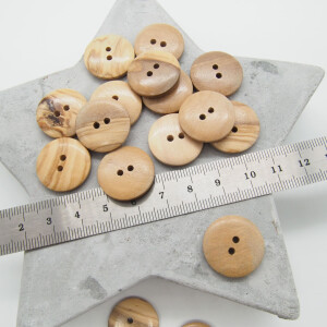 OLIVE WOOD BUTTON NATURE 20 mm