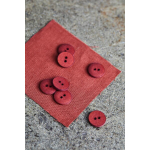 CURB COTTON BUTTON 18 mm CORAL RED