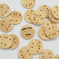 WOODEN BUTTON FUNNY FACES FREDDIE 23 mm