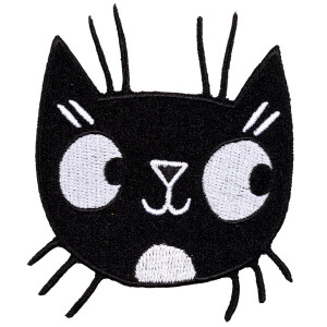 PATCH EMBROIDERED BLACK CAT