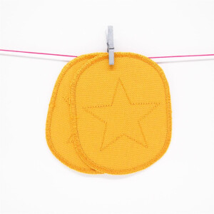 KNEE PATCHES CANVAS STARS MUSTARD (2pcs.)