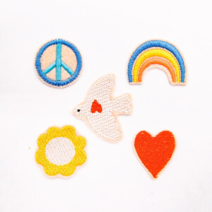 EMBROIDERED PATCH SET LOVE &amp; PEACE (5 pcs.)
