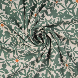 VISCOSE CREPE FLOWERY CHALKY GREEN