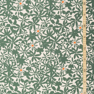 VISCOSE CREPE FLOWERY CHALKY GREEN
