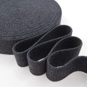 RECYCLED COTTON WEBBING 40MM ANTHRACITE MELANGE
