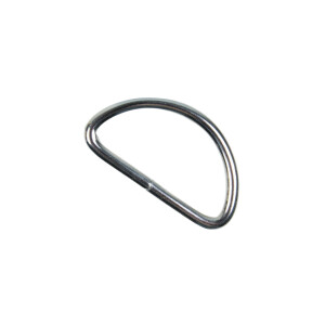 METAL D-RING 40 SILVER ROUNDED
