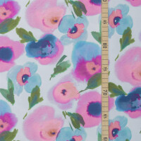 FRENCH TERRY AQUARELL FLOWER WHITE