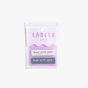 WOVEN LABEL MADE WITH LOVE & SWEAR WORDS (6 pcs)