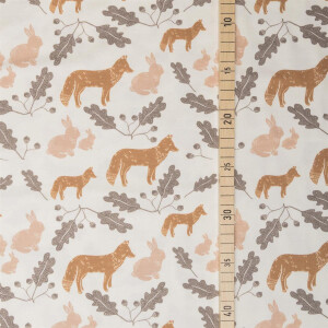 ORGANIC JERSEY FOREST ANIMALS TOFFEE