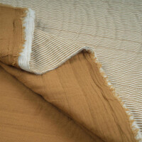QUILTED DOUBLE GAUZE STRIPES OCHRE
