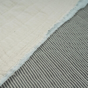 QUILTED DOUBLE GAUZE STRIPES DARK GREY