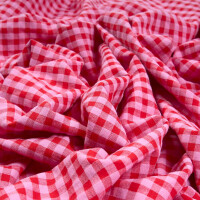 SEERSUCKER VICHY PINK/RED