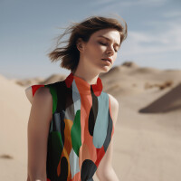 VISCOSE TWILL ABSTRAKT FARVESPIL multicolour