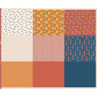 POPLIN PANEL ALL IN ONE FAT QUARTERS Wild Orange