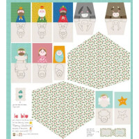 POPLIN PANEL IT´S CHRISTMAS TIME nativity scene