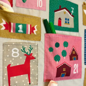 POPLIN PANEL IT&acute;S CHRISTMAS TIME advent tree calendar
