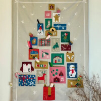 POPLIN PANEL IT´S CHRISTMAS TIME advent tree calendar