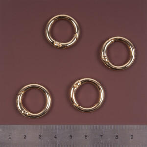 KEYRING WITH CARABINER gold-16 mm