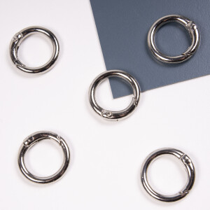 KEYRING WITH CARABINER silver-16 mm