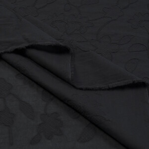 WOVEN EMBROIDERY flower black